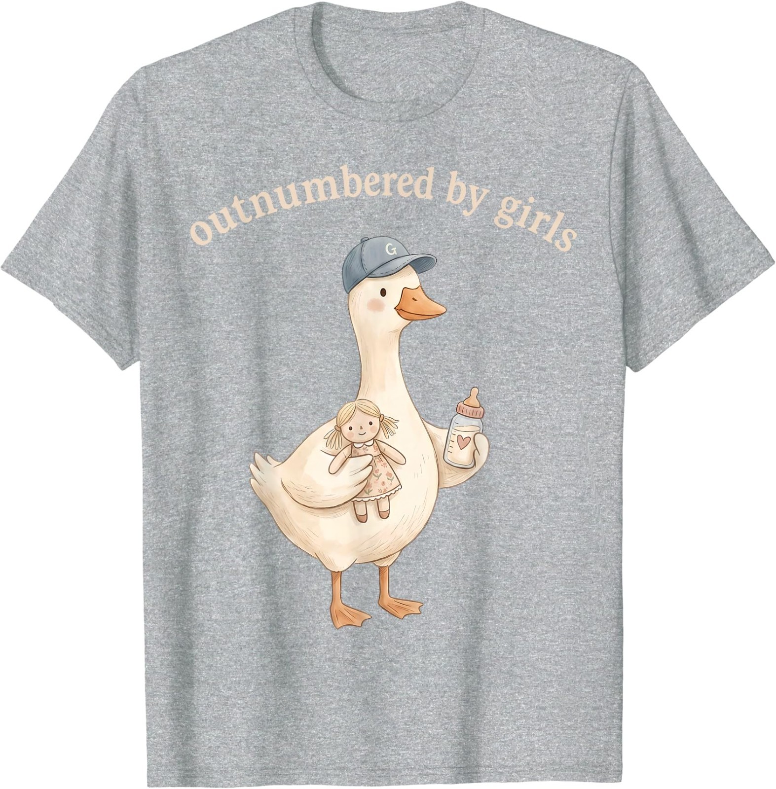 Outnumbered By Girls Funny Dad Goose Family Life T-Shirt