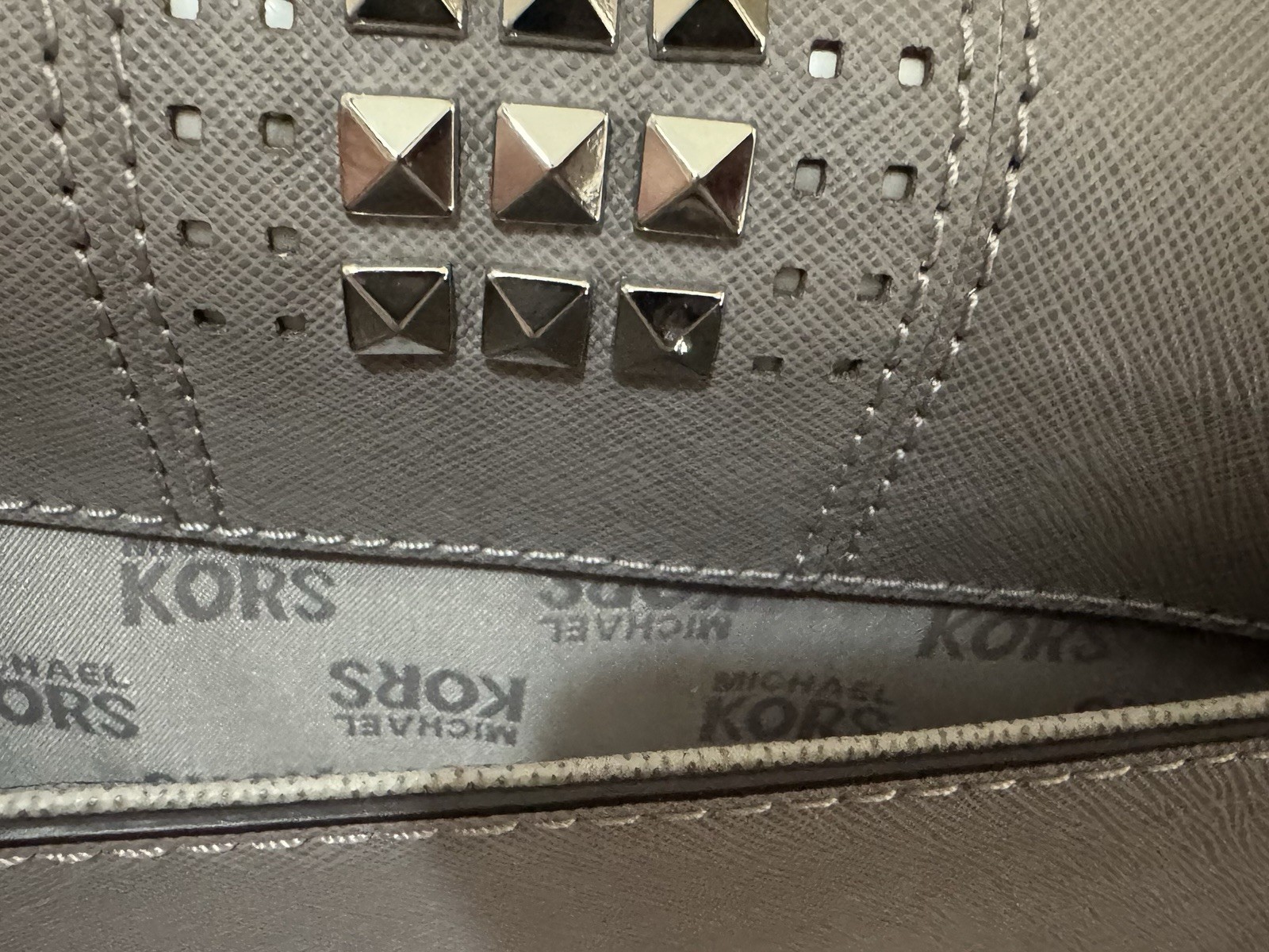 MICHAEL KORS Gray Stud Flap Shoulder Bag Purse MWT FREE SHIPPING