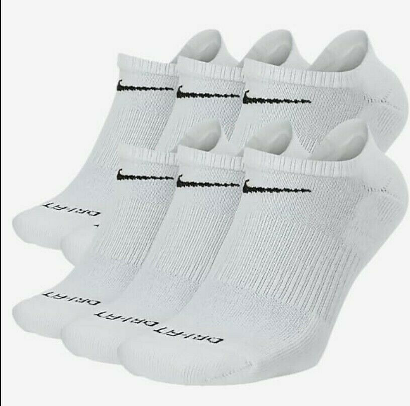 Authentic NIKE / NO SHOW Socks / 6 Pack / Men’s 8-12 / Woman’s 10-13 / WHITE