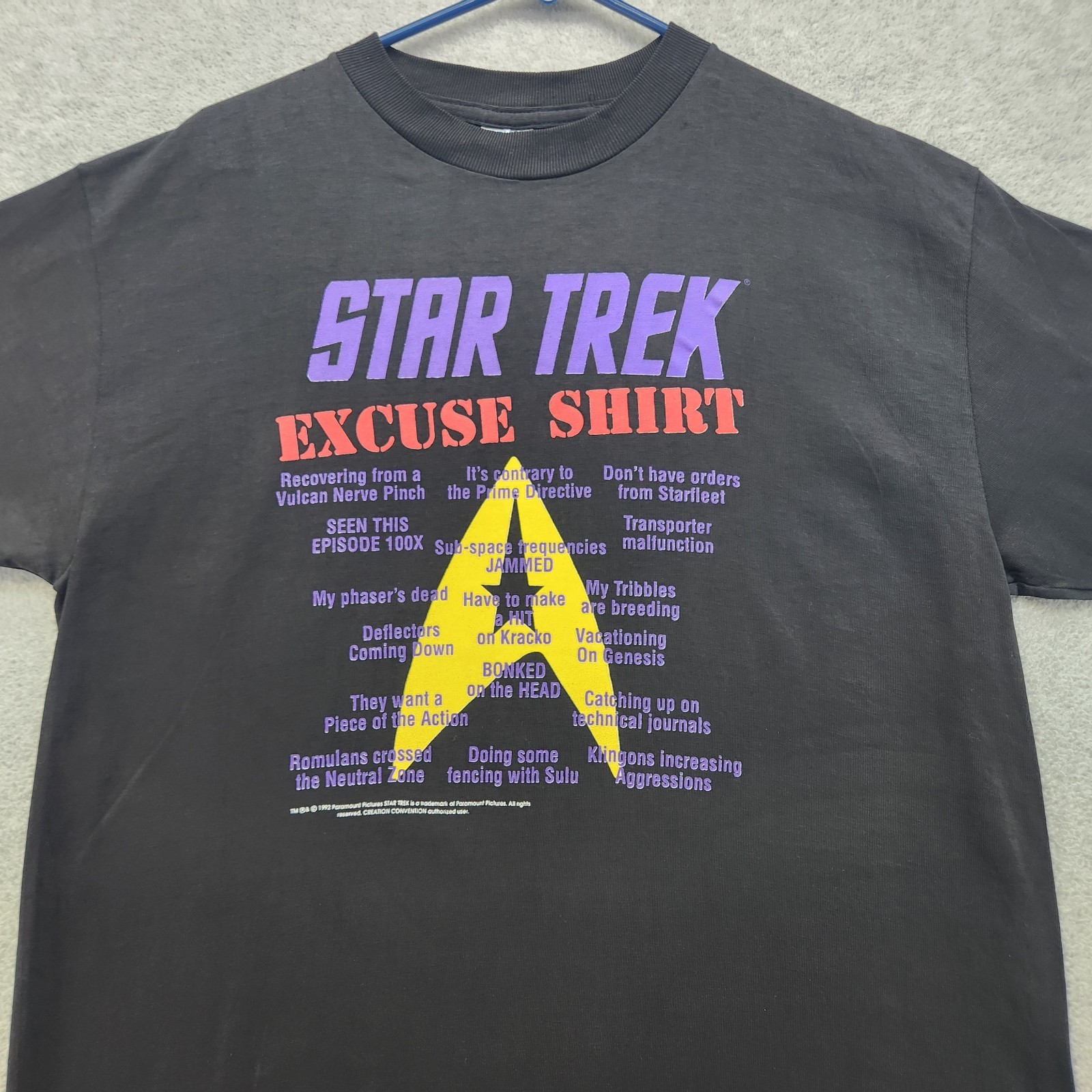 Horizon Vintage 1992 Star Trek Excuse Shirt Single Stitch Multicolor Men S Large