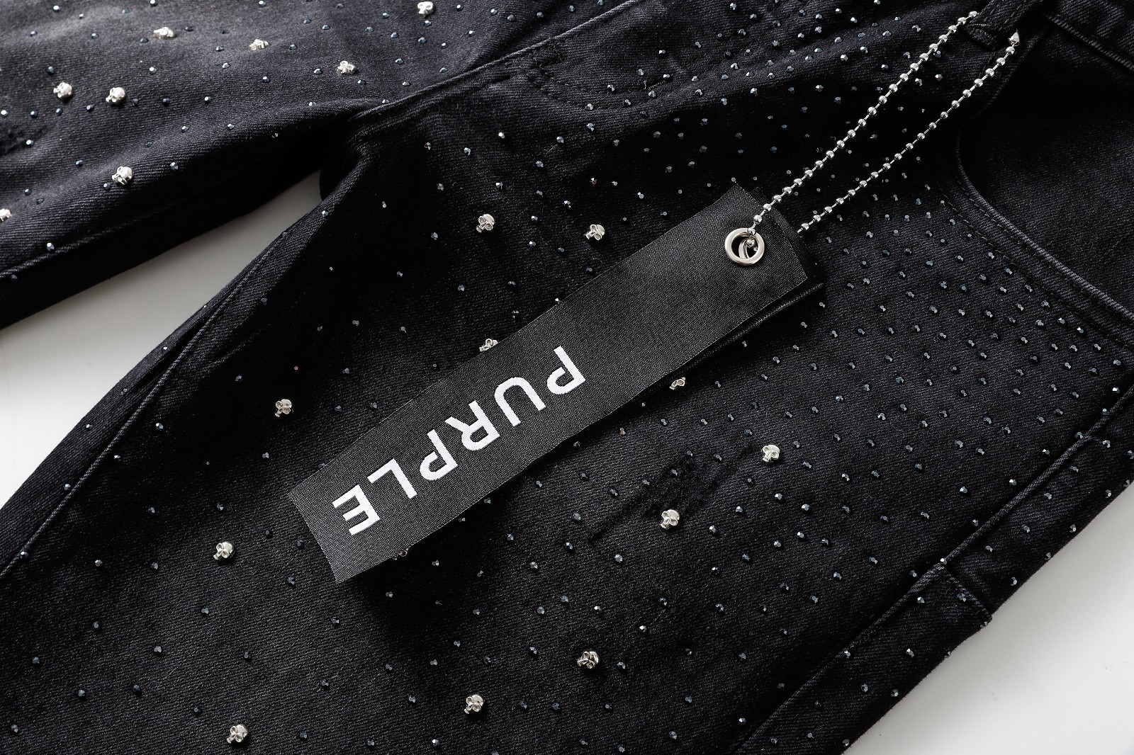 2026 New Purple brand Men’s personalized Rhinestone Leisure fashion jeans