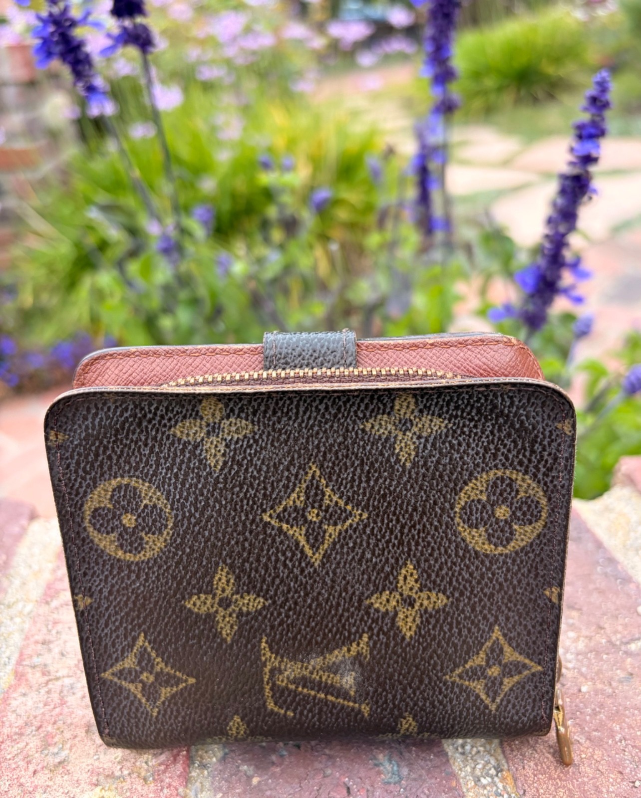 Auth Louis Vuitton Monogram Square Zip Wallet 2003 DateCode US Seller FreeShip