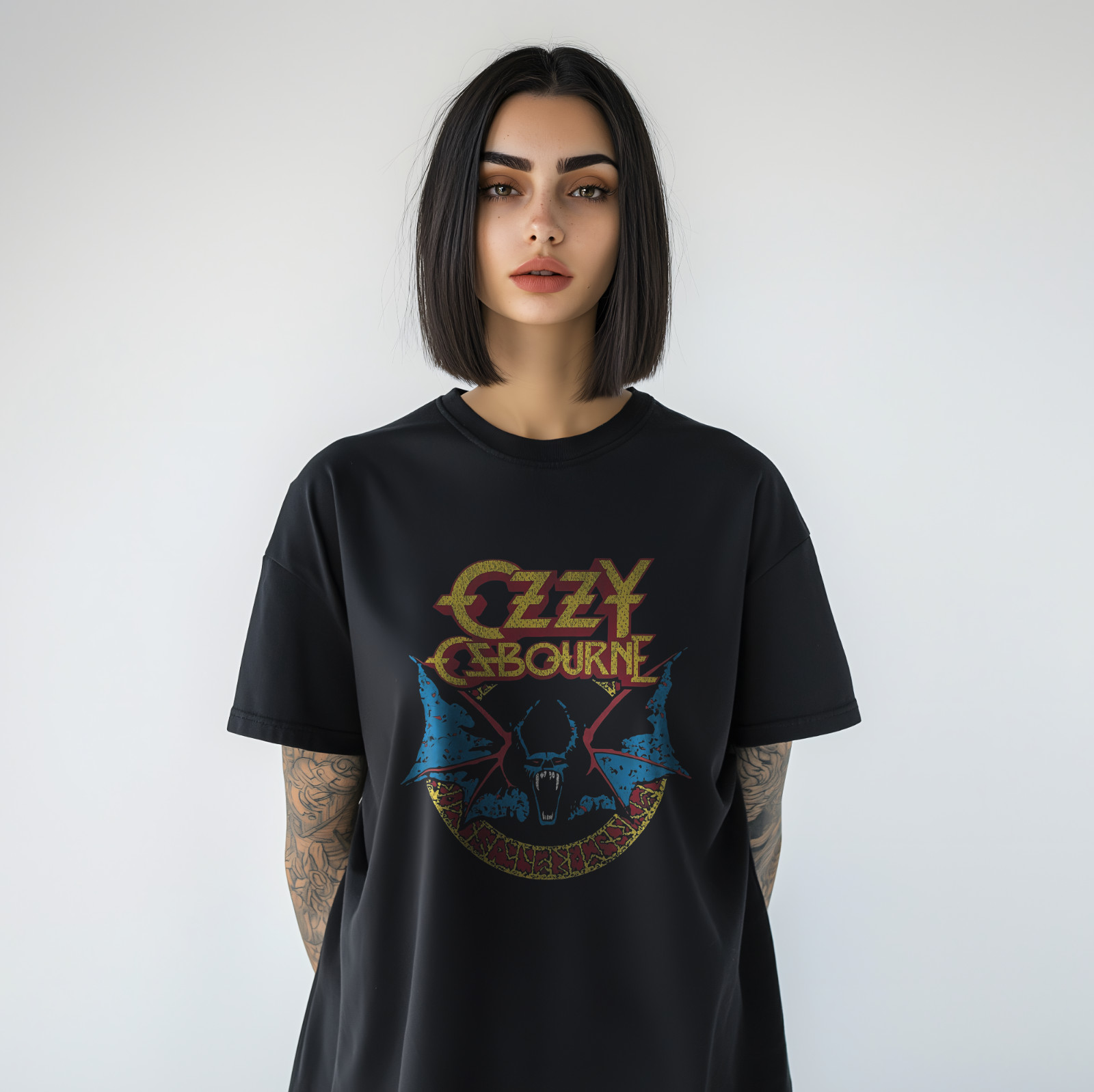 Ozzy Osbourne Heavy Metal Rock Band T-Shirt Vintage Distressed Graphic Tee A176