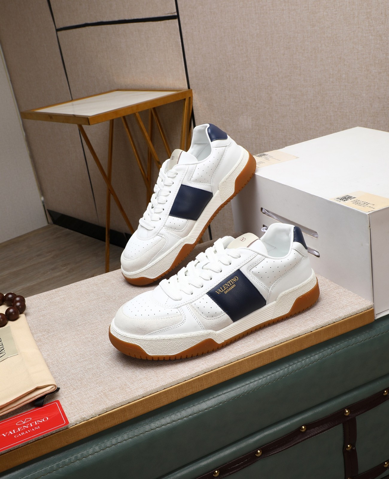 Valentino Leather Platform Sneakers 3.5cm Sole White Shoes