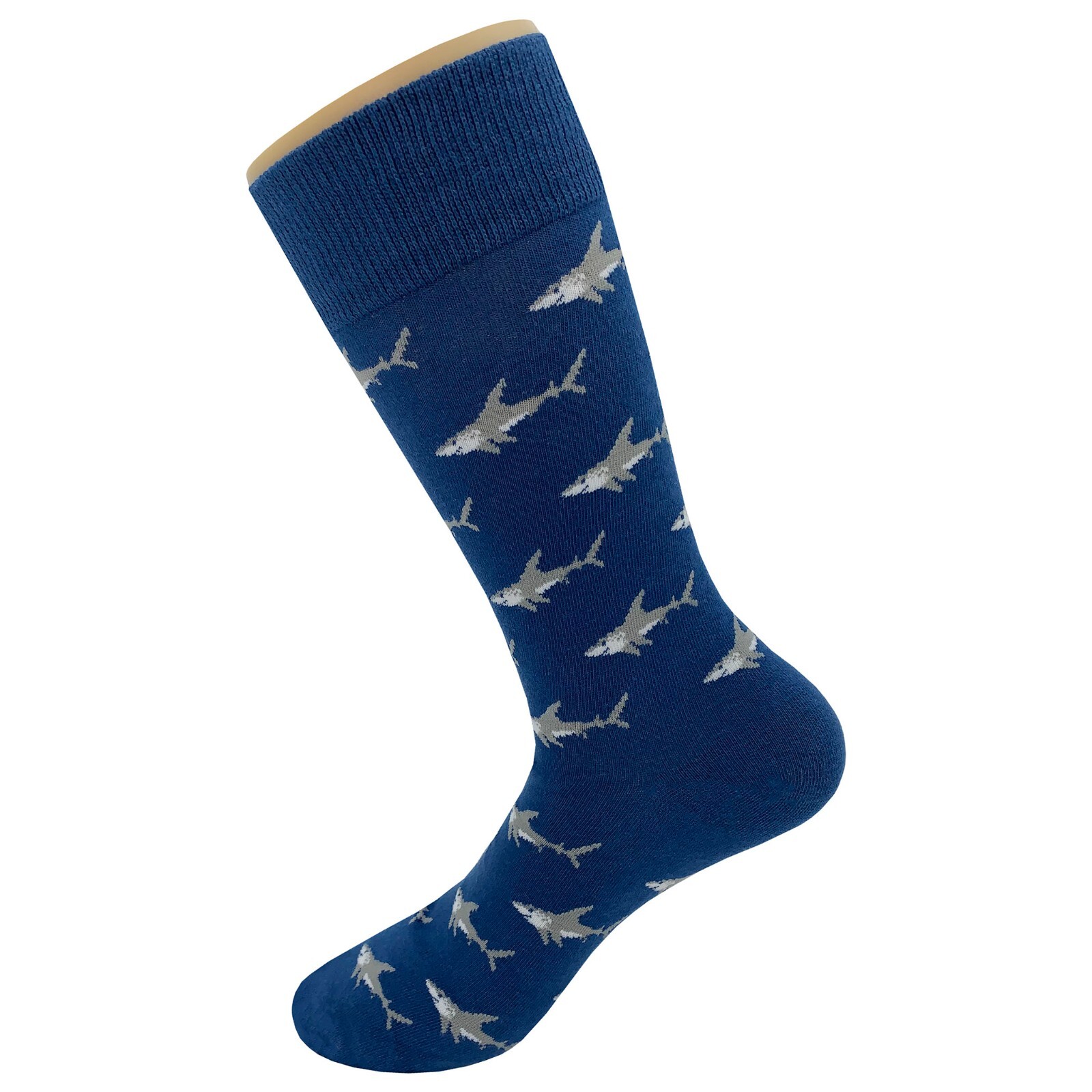 NWT Mini Shark Dress Socks Novelty Men 8-12 Blue Crazy Fun Sockfly