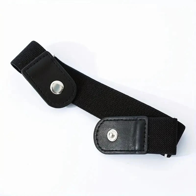 Set of 2 No Buckle Belts Jeans Pants Tightener Side Belts for Men Women