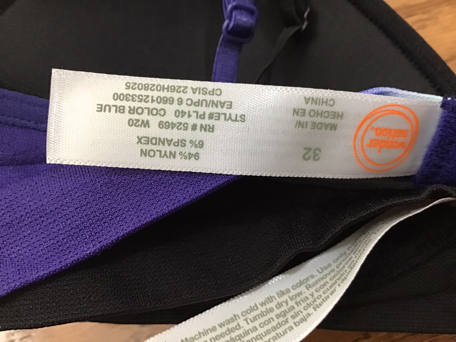 NWT Wonder Nation PL140 2 Pack No Wire Size 32 T-shirt Bras, Convertible (A12