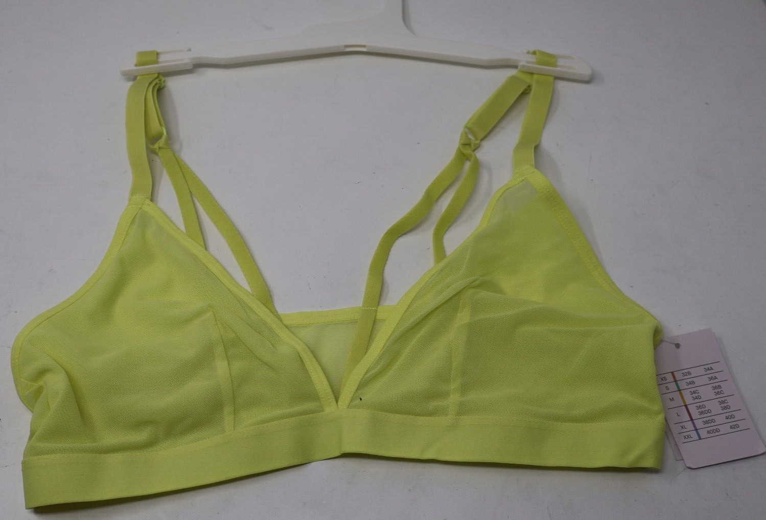 Auden Lime Green Yellow Mesh Bralette Bra Size Medium New
