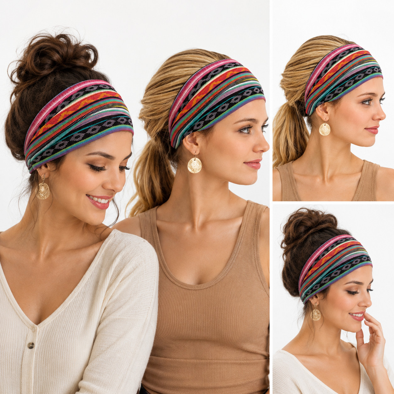 6pcs Women’s Boho Headband Wide Yoga Stretchy Hair Headwear Headwrap Sport Lot