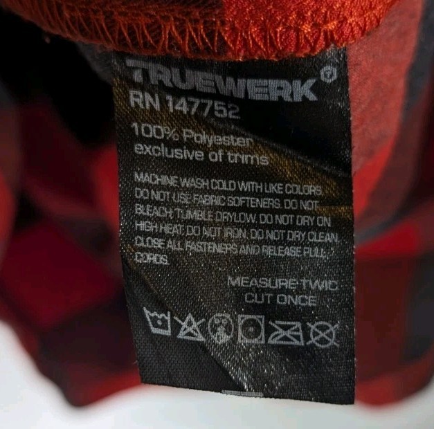 Truewerk Shirt Mens Medium Red Gray Plaid Tech Flannel Snap Front Workwear