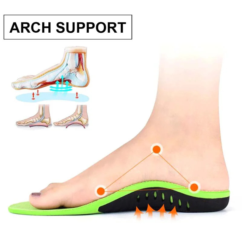 Orthopedic Insoles Shoe Inserts Flat Feet High Arch Support Women Men Foot Pain
