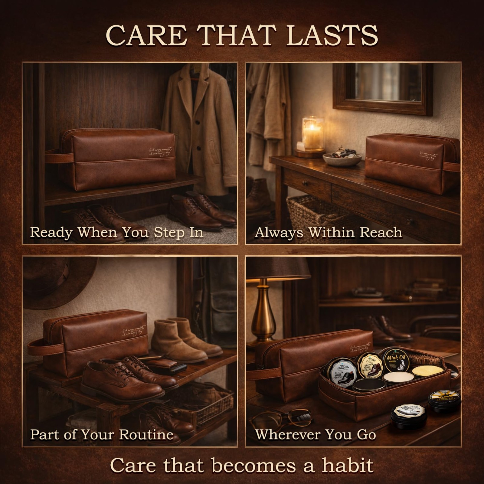 16-in-1 Shoe Care Kit – Leather Polish, Cleaning & Conditioning Set, Brushes & B