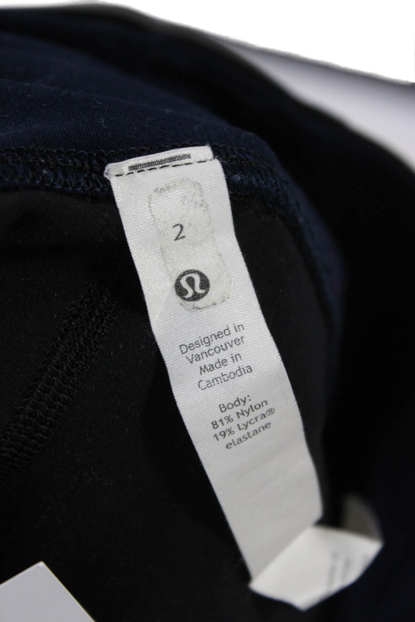 Lululemon Women Biker Shorts Black 81% Nylon 19% Lycra Size 2