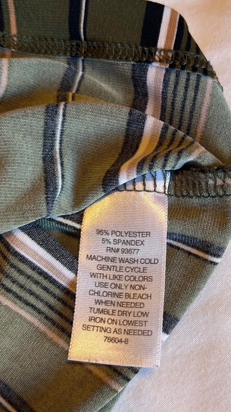 liz claiborne top medium striped blouse army green