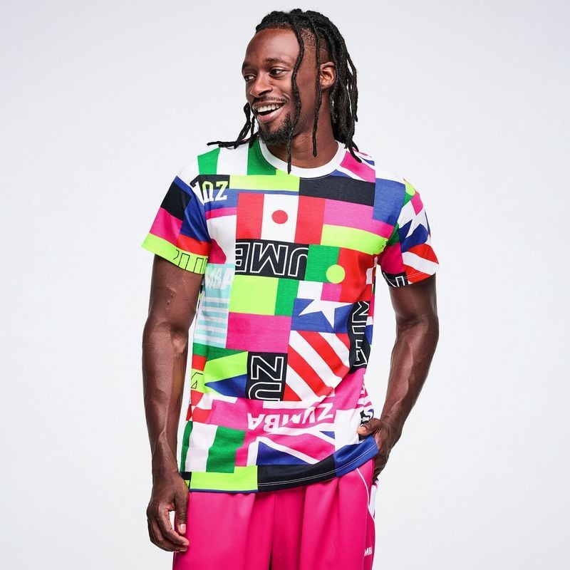 Zumba Worldwide Unisex Crew Neck Tee – White/Pink ~ XS/S M/L XL/XXL ~ New!