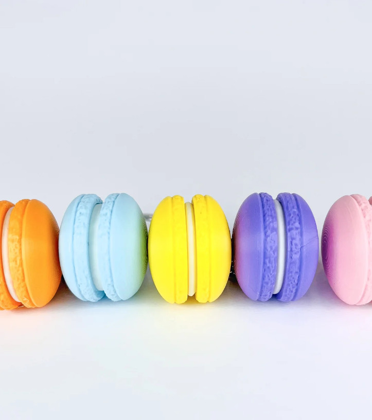 Macaron Fidget Clicker Keychain Toys EDC Slider Stress Relief Key Chain Fun Kids