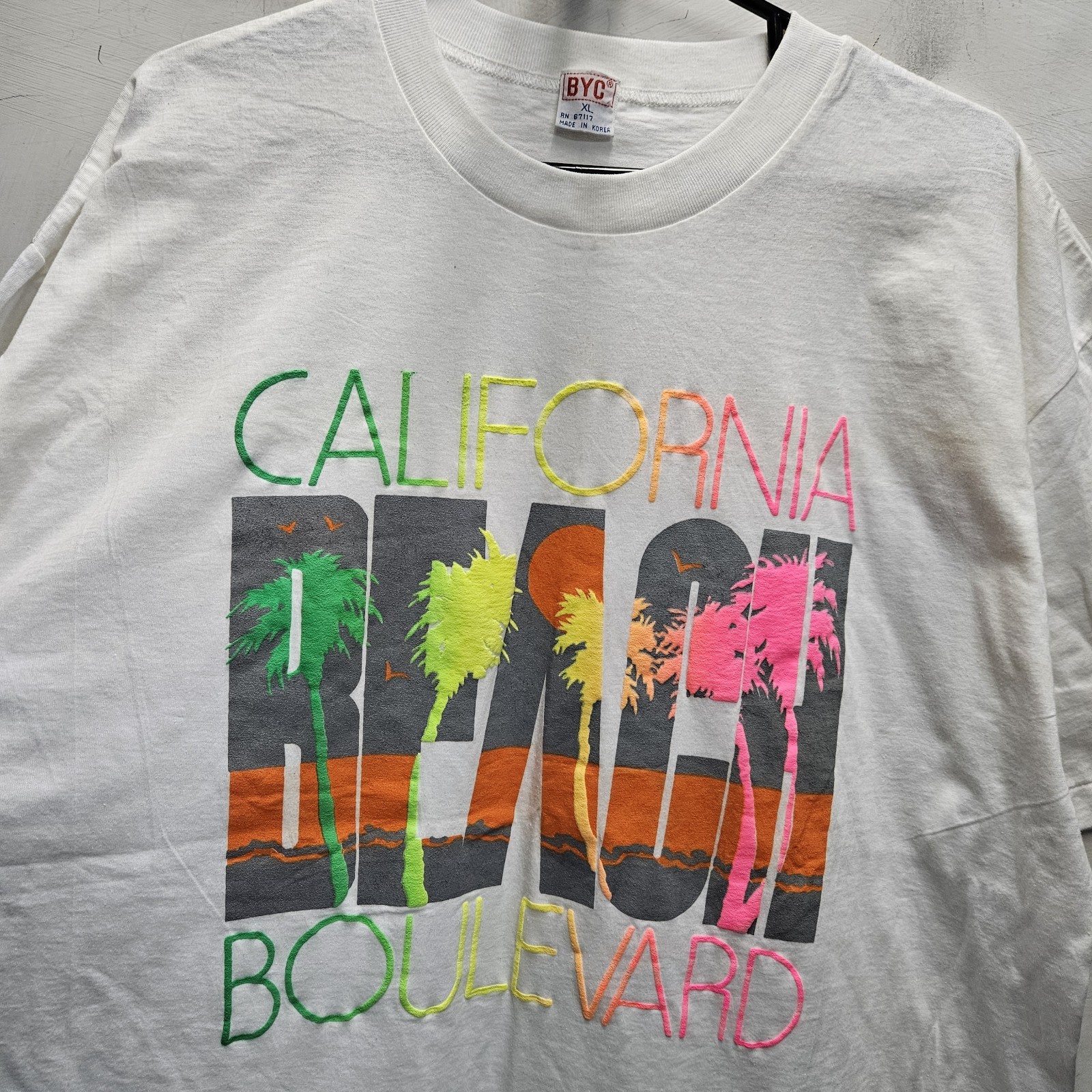 CALIFORNIA BEACH BOULEVARD Vintage 80s/90s XL Single Stitch Graphic Tee Shirt