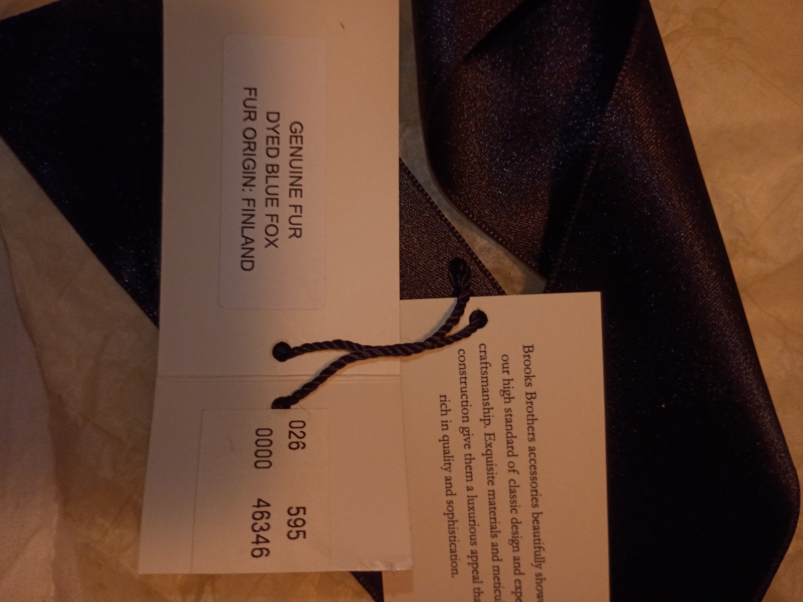 NWT Brooks Brothers Blue Fox Fur Scarf