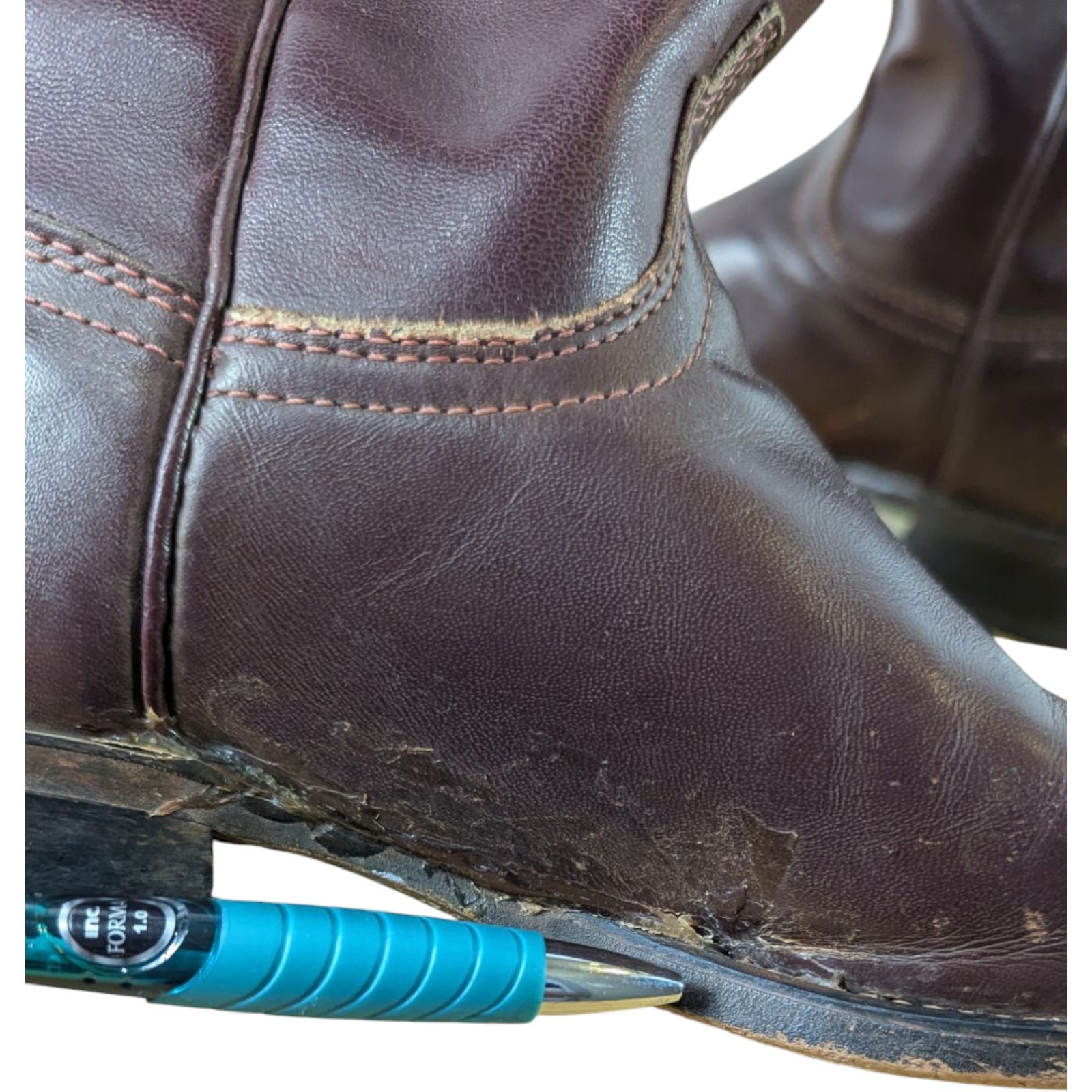 Laredo Cowboy Boots Size 7 D 7D USA Made Burgundy (REPAIRED Flaws)