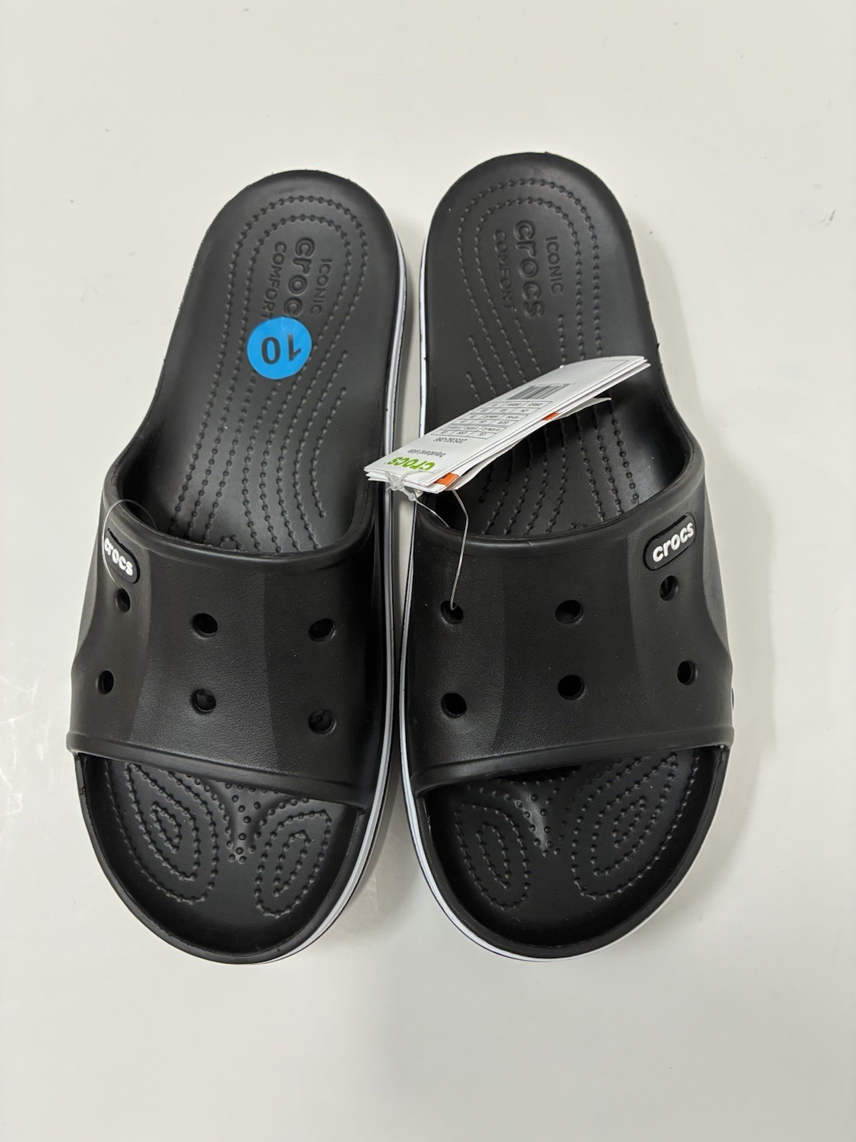 Crocs Men and Women’s Bayaband Black Slide Sandals Mens Size 10