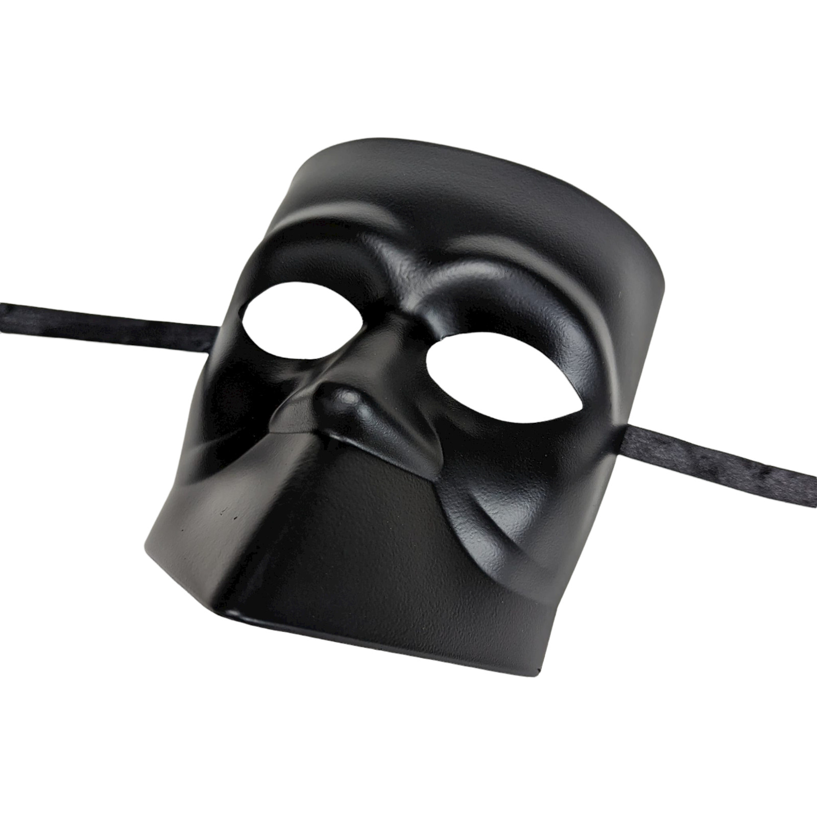 UNPAINTED BAUTA STYLE BLACK BLANK MASQUERADE MASK