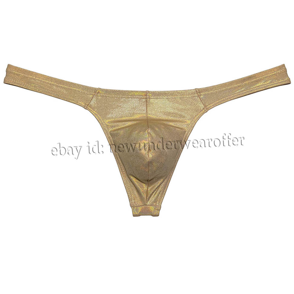Men Shiny Wet Look Bikini Underwear Classical T-back Bulge Pouch Jockstrap Pants