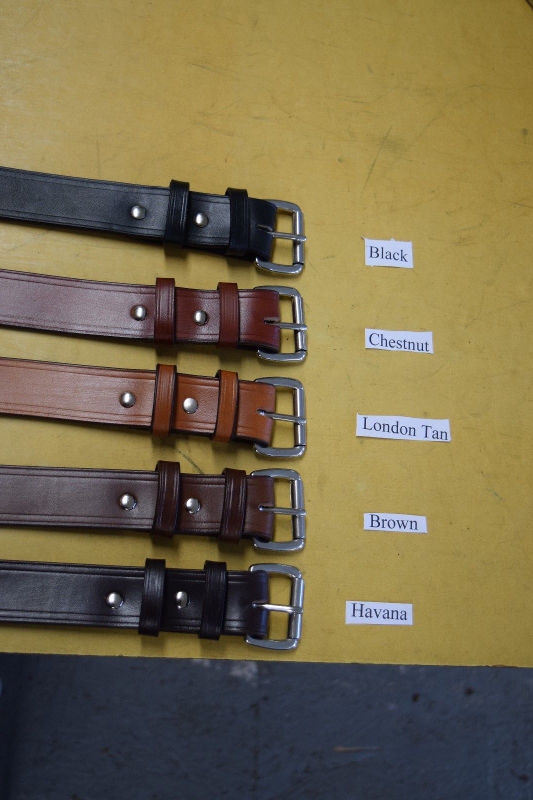 1″ wide, hand made solid leather belt. heavy duty