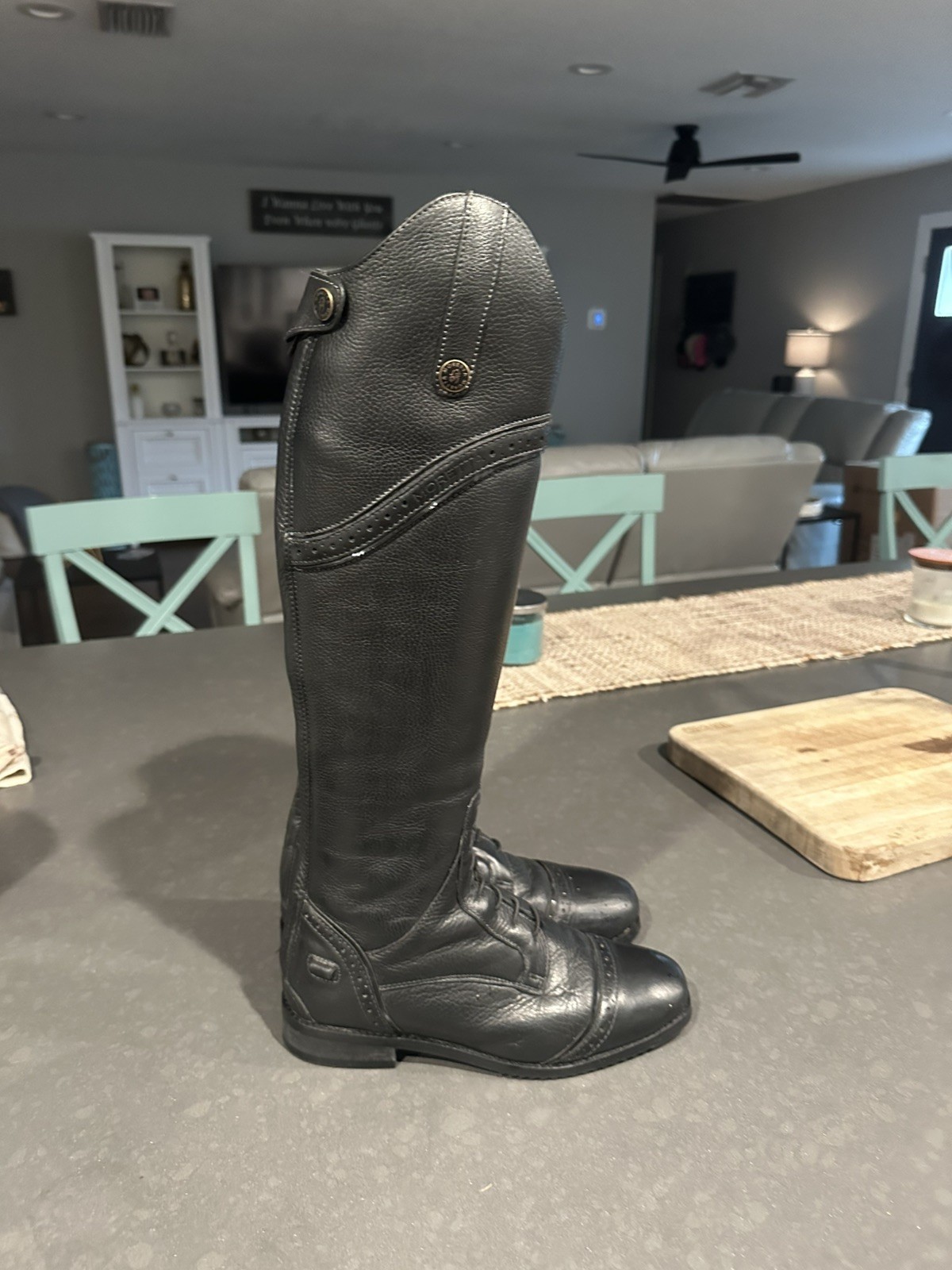 Shires Moretta Constantina Black Equestrian Riding Long Boots, size 8 slim e 39