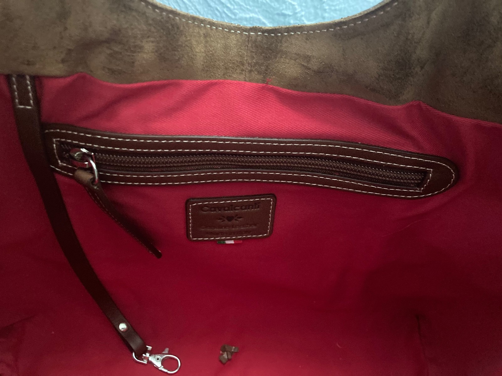 CAVALCANTI ITALIAN DESIGNER CALF HAIR BROWN COWHIDE LEATHER HOBO BAG