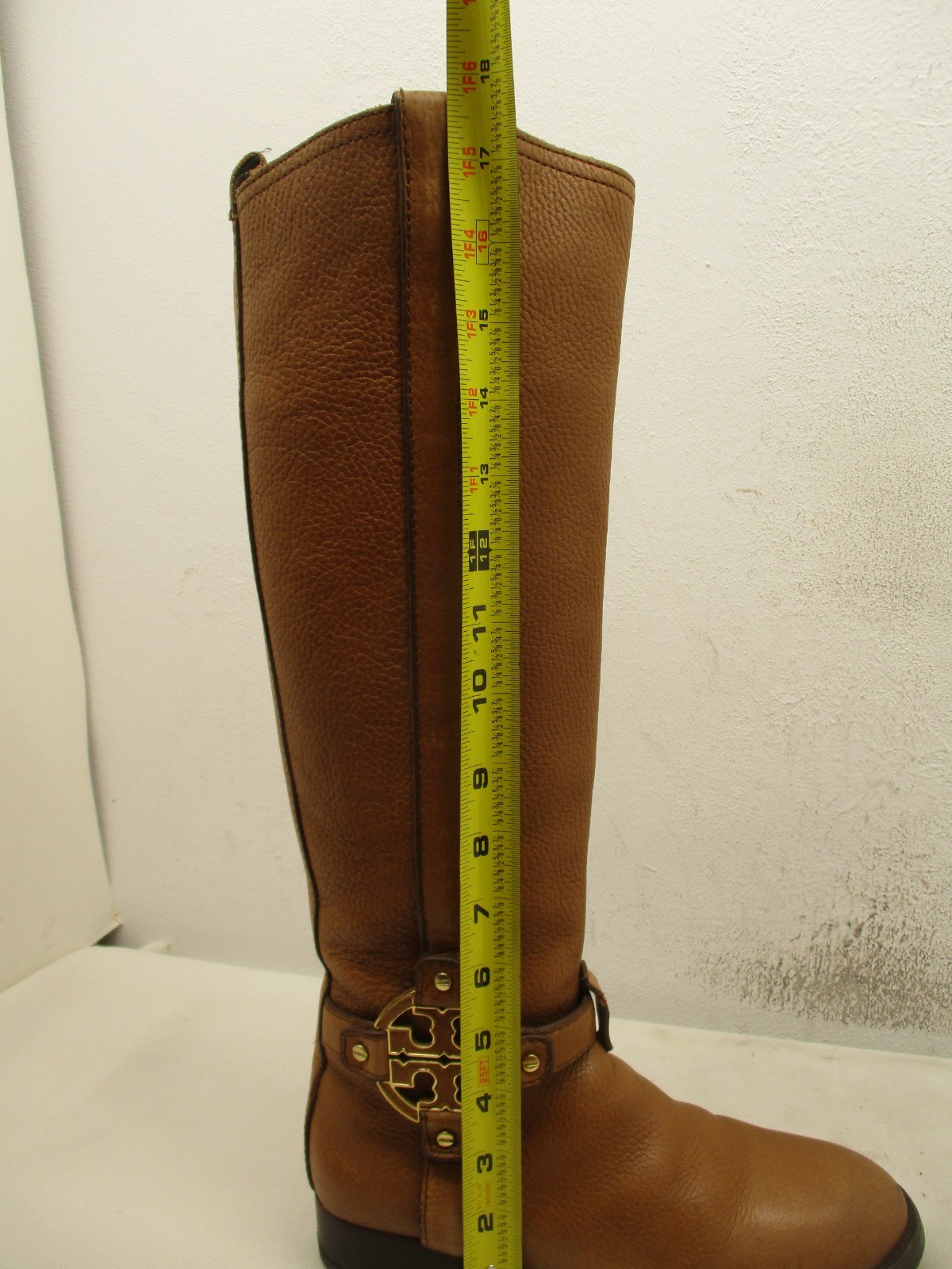 Tory Burch Brown Leather Knee High Zip Riding Boots Womens Sz 6 M style 31128372
