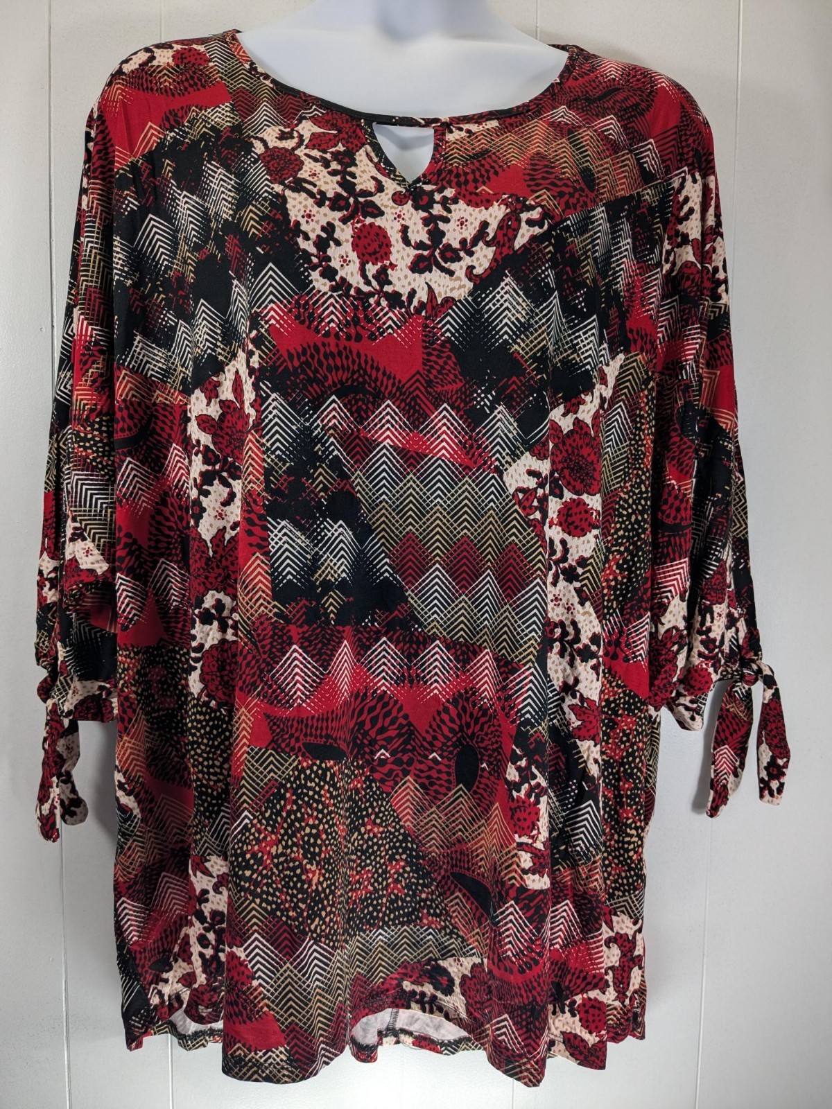 Avenue 30/32 NWT Tunic Hi-Low 3/4 Sleeve Tie-Knot Cuff Long Flowy *New in Bag*