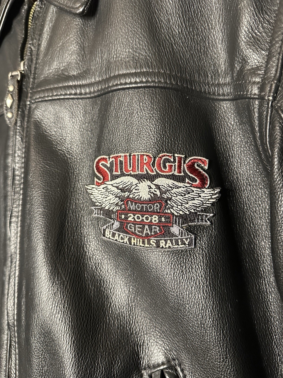 Harley-Davidson Sturgis Men’s Leather Motorcycle Jacket Large, VTG Y2K