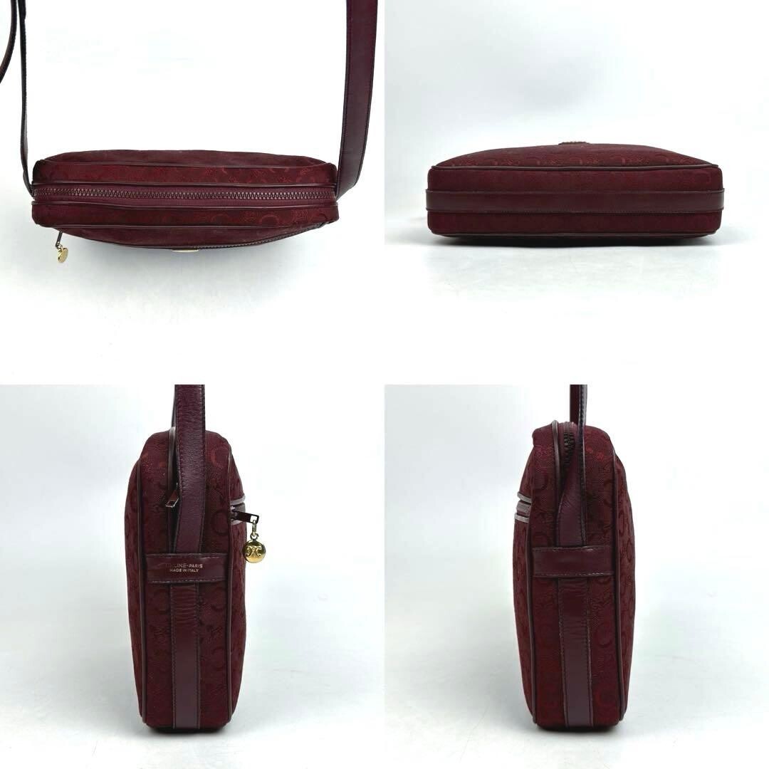 CELINE Shoulder bag C Sulky Macadam Canvas Leather Vintage Auth From Japan