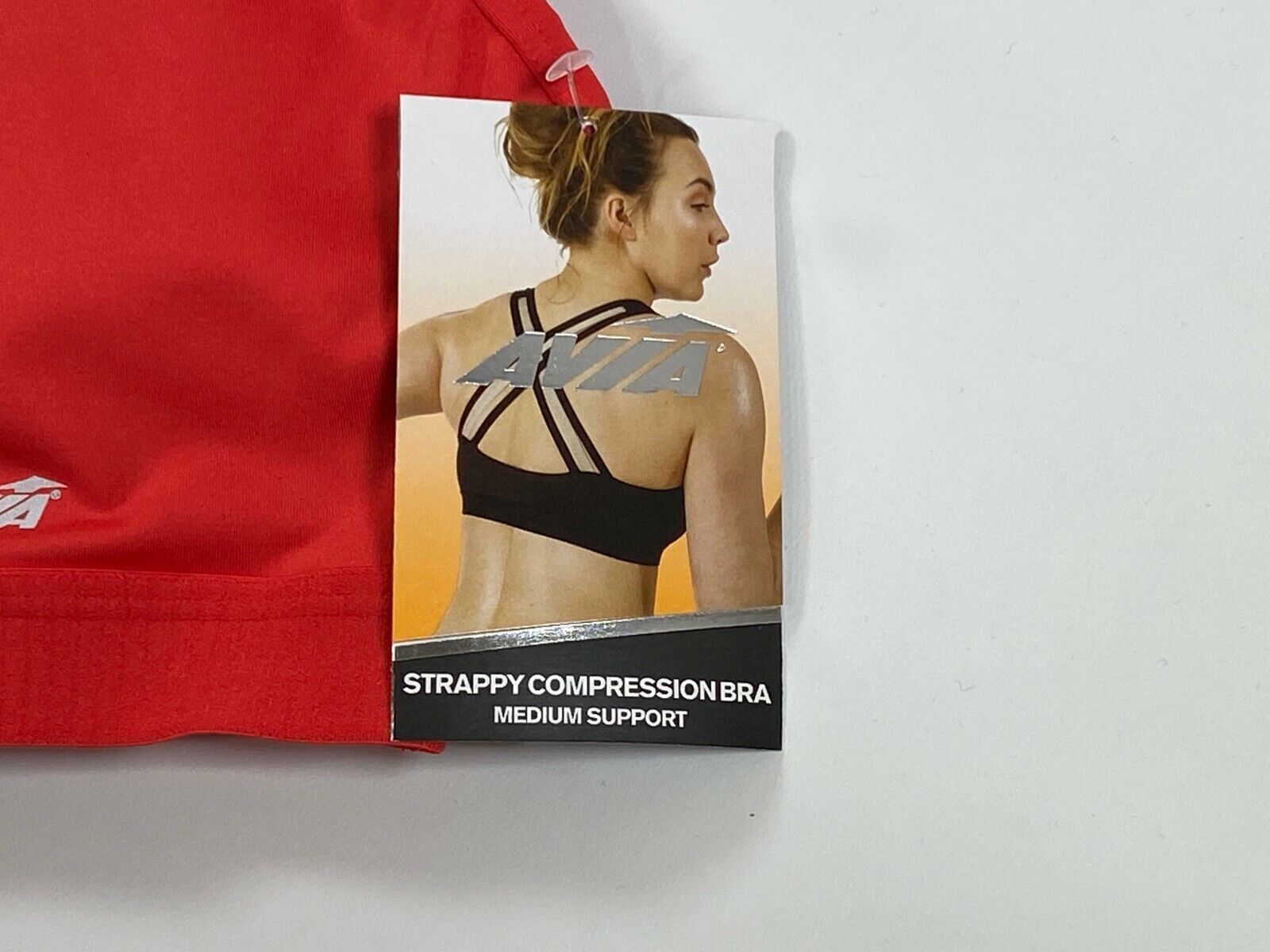 Womens Avia Begonia Pink Strappy Compression/Sports Bra Large L NEW! NWT