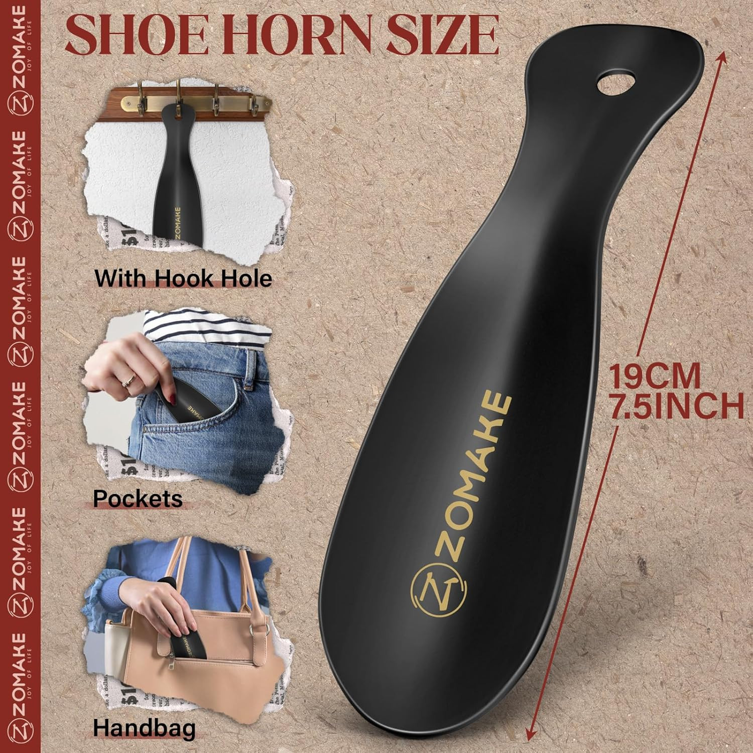 Metal Shoe Horn,Small Travel Shoehorn for Men Women Kids, Portable Shoe Spoon He