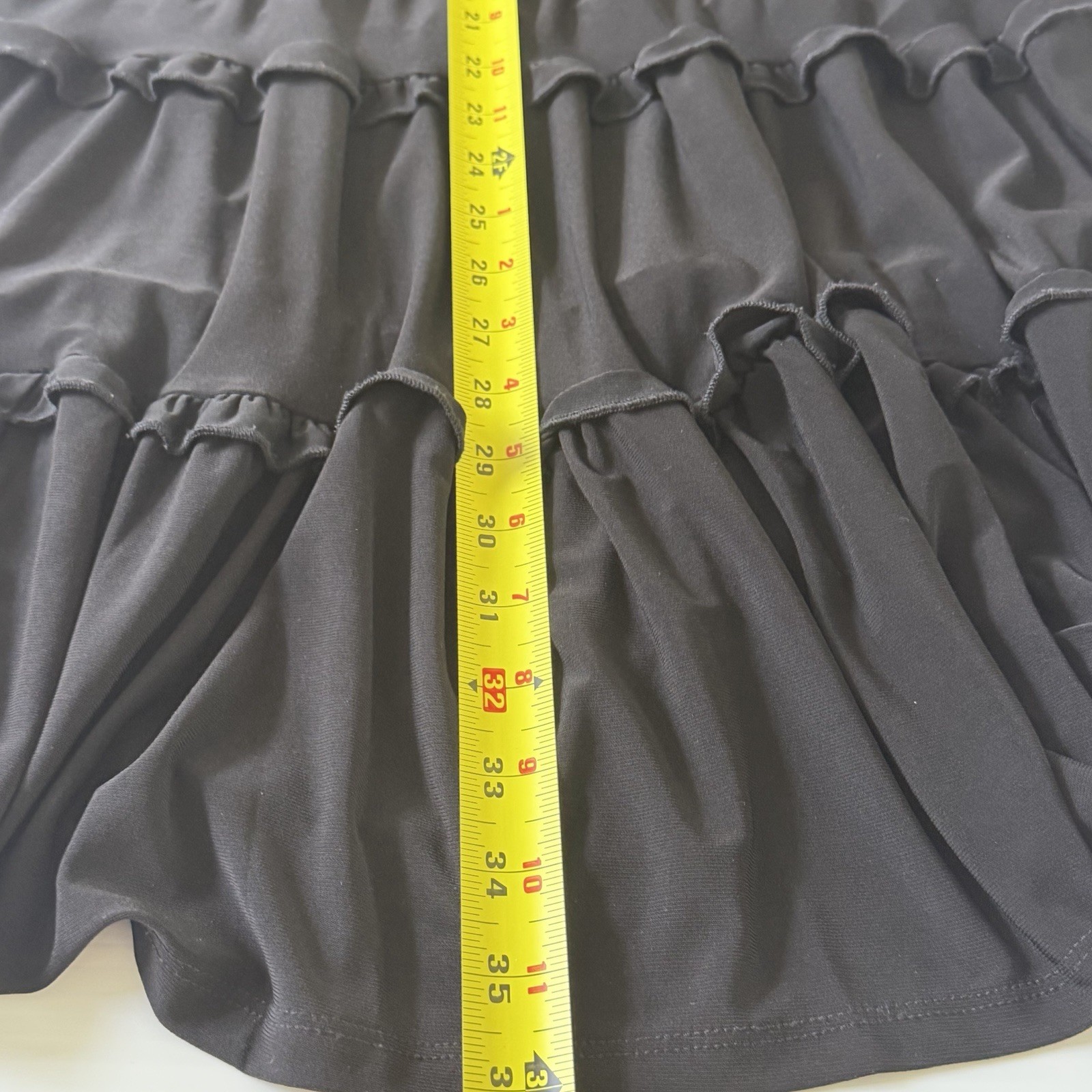 TOMMY HILFIGER Size 8 Dress Black Tiered Ruffles Sleeveless Stretch Knit Capsule