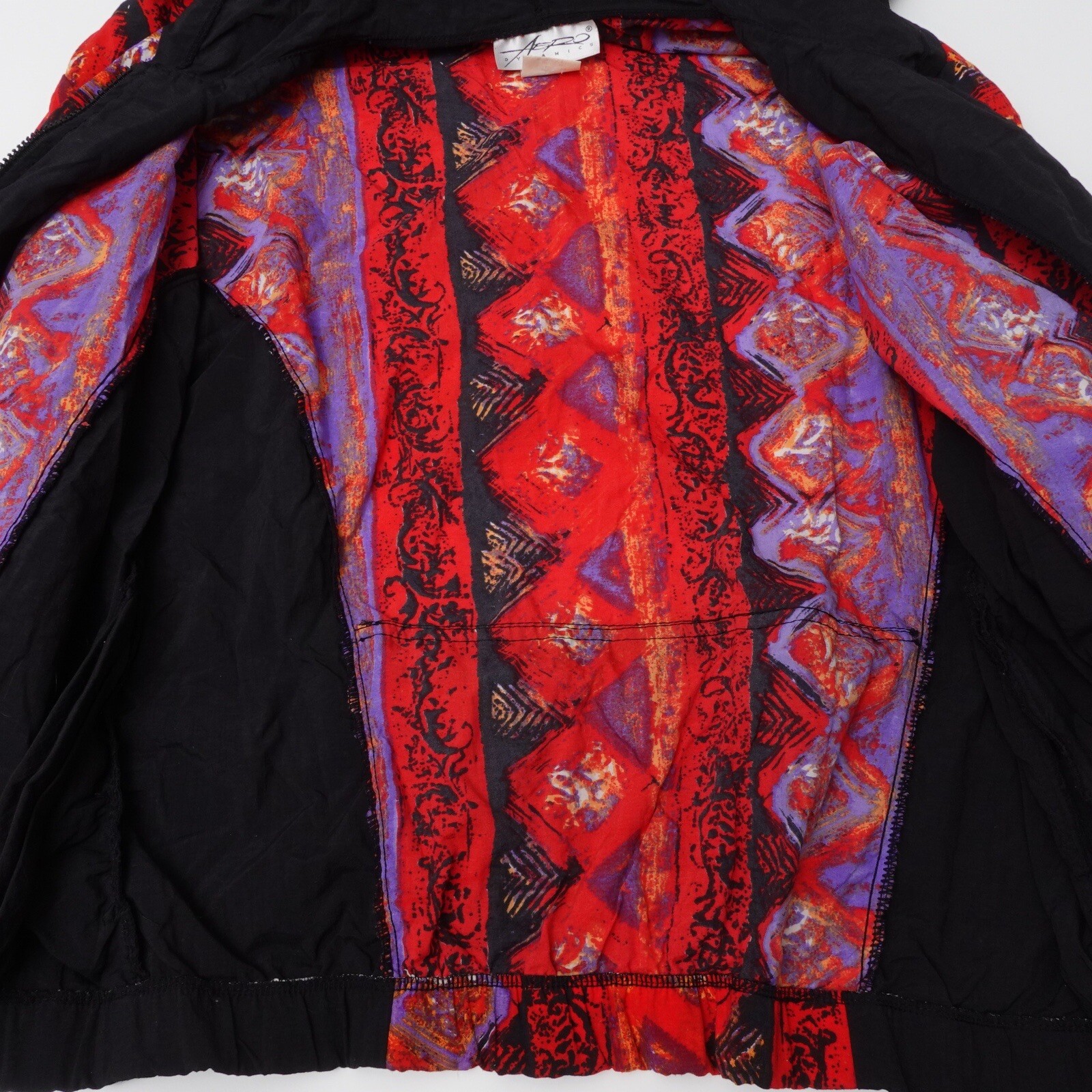 Vintage Womens 80s 90s Bike Cycling Jacket Hooded Windbreaker All Over Print AOP