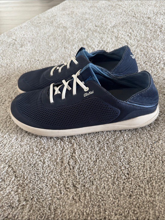 OluKai Moku Pae Sneakers Mens 12 Navy Blue Shoes Slip On