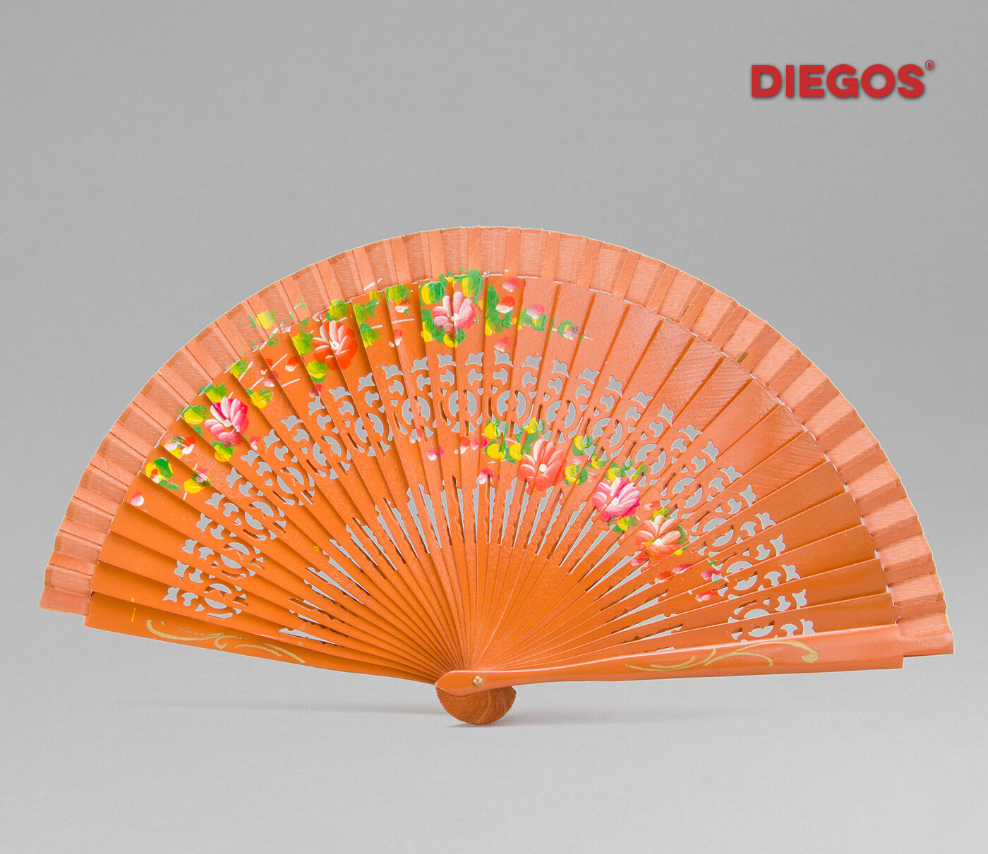 Hand painted Spanish Abanico hand fan made in Valencia Flower Flamenco painting