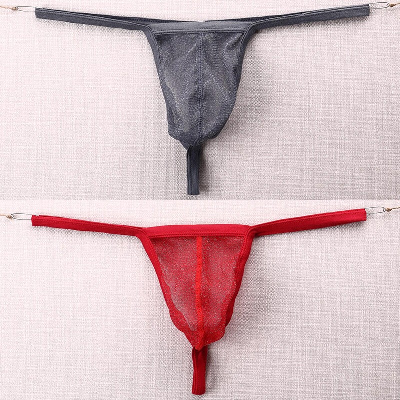 Mens Mesh See-through Pouch G-string Briefs Underwear T-back Thong V-string✔