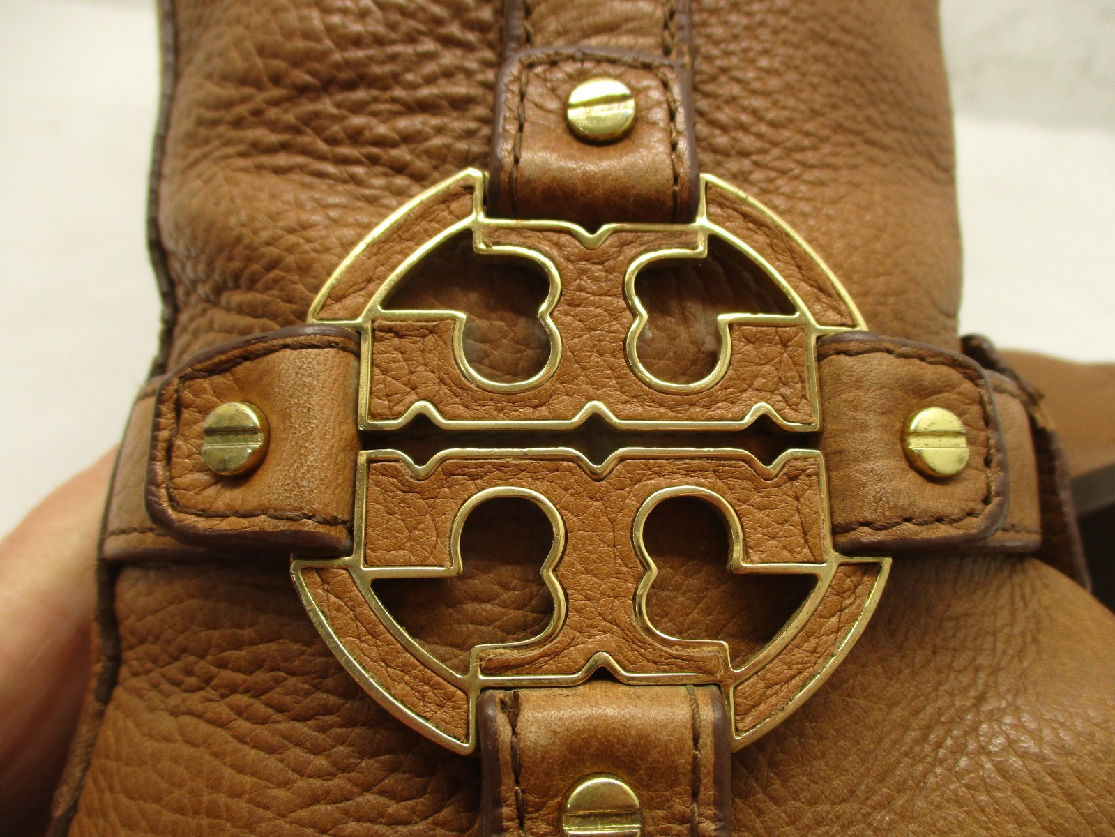 Tory Burch Brown Leather Knee High Zip Riding Boots Womens Sz 6 M style 31128372