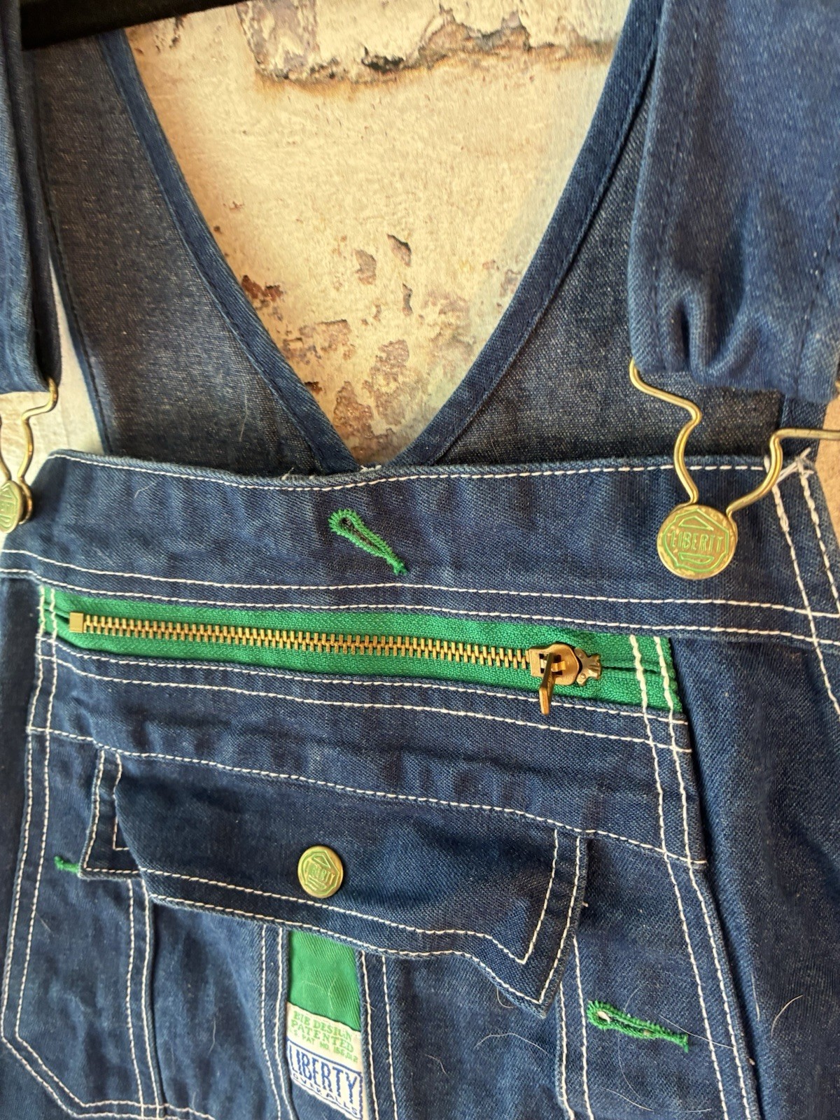 LIBERTY Overalls Men 44X22 Blue Jeans Carpenter Denim Bibs Farm Jorts shortalls