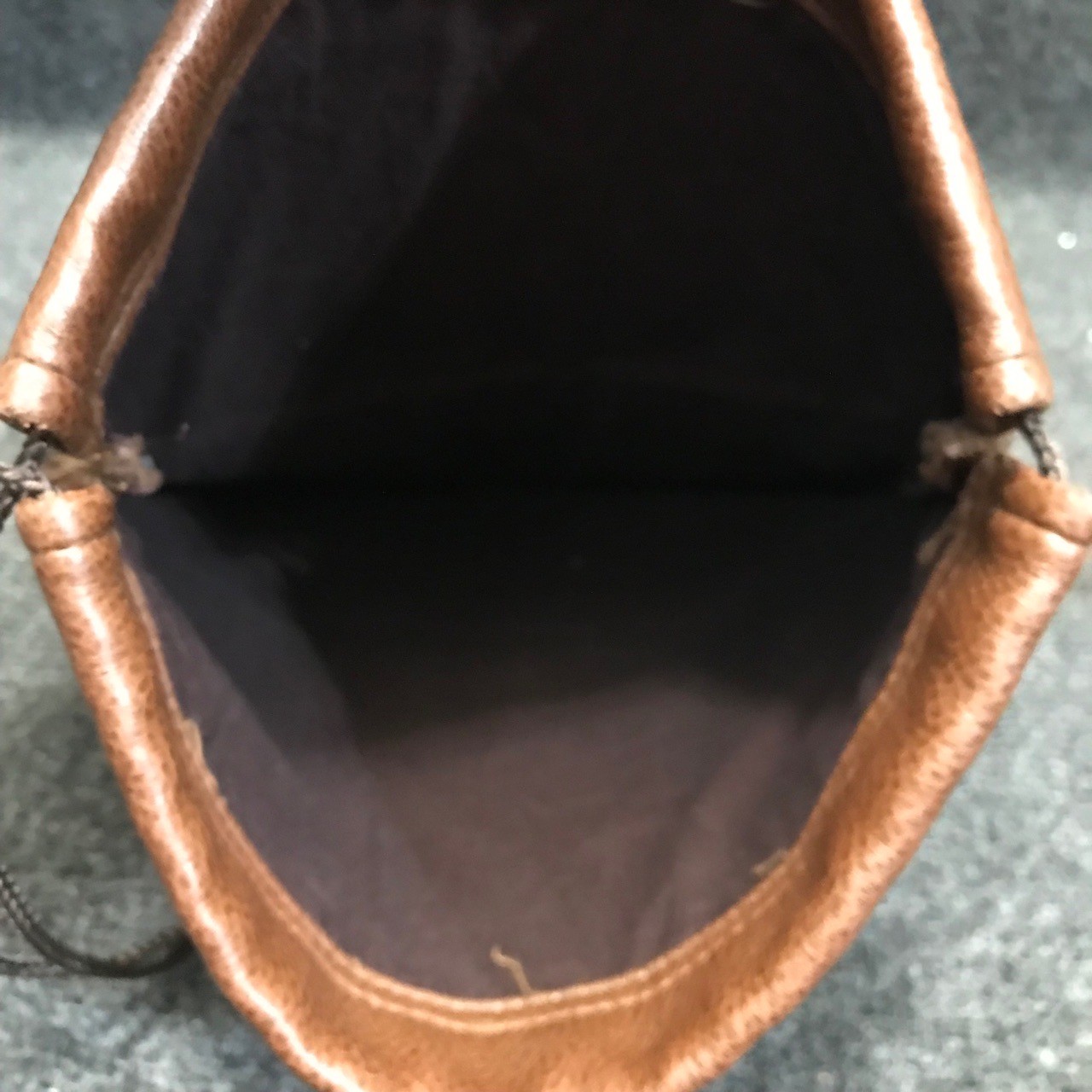 Braun Büffel Design Germany Brown Leather Shoe Bag Drawstring Pouch Travel Bag