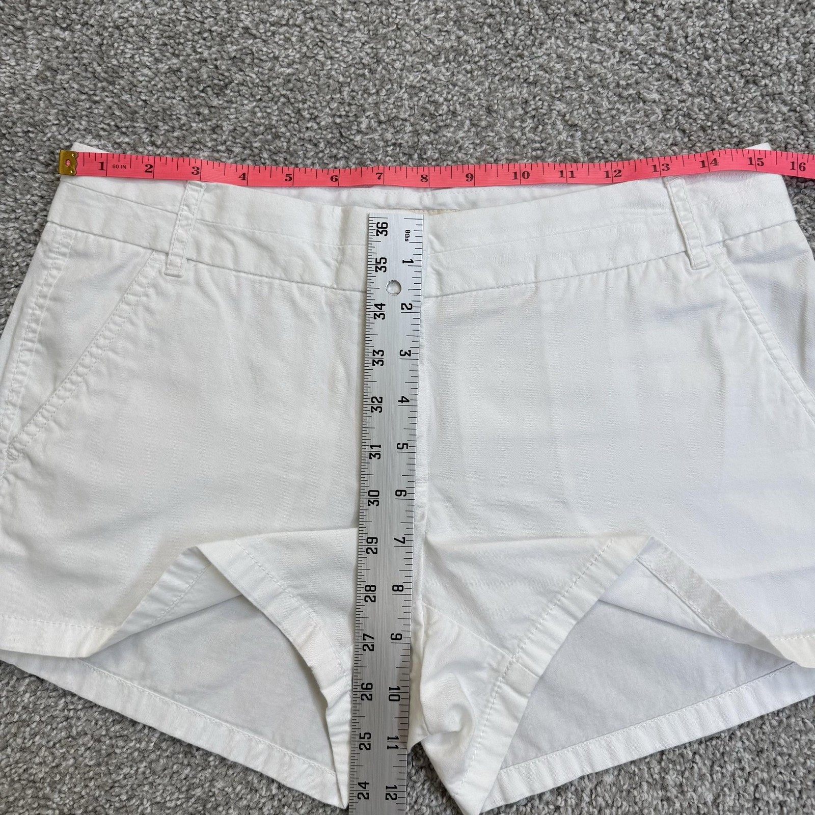 J.Crew Shorts Womens 4 White Chino Broken-In Low Rise Beach Preppy Summer 2015