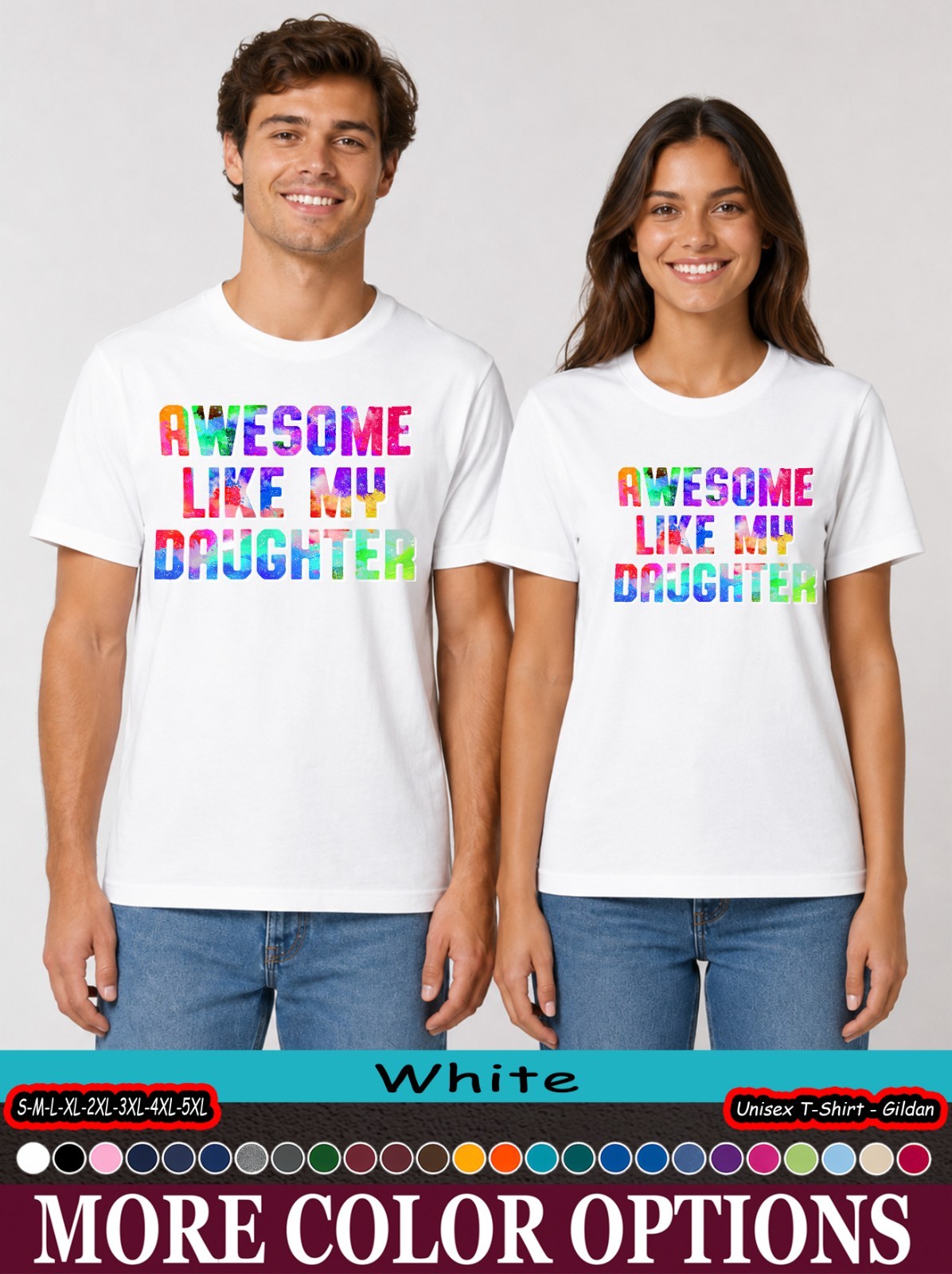Proud Dad Awesome Like My Daughter Graphic Tee Father Gift