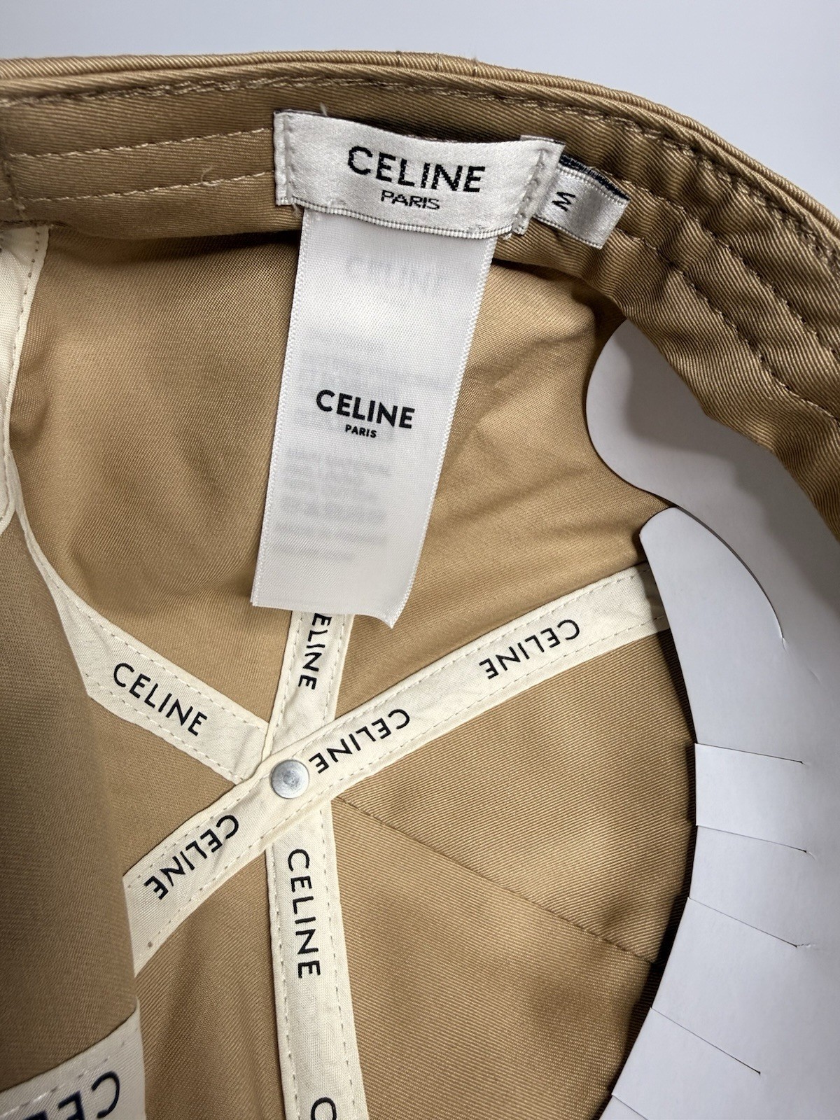 Celine Triomphe Toffee Adjustable Baseball Cap Women’s Medium With Box