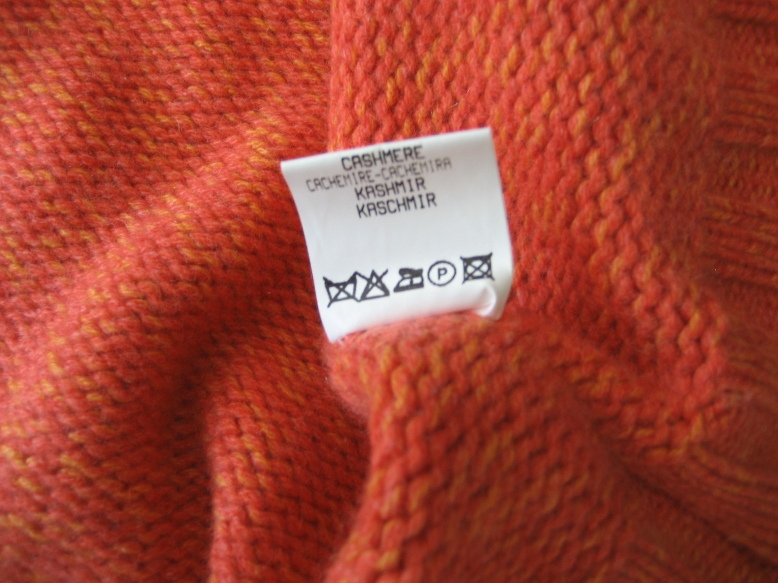 MARIA DI RIPABIANCA CASHMERE ORANGE TURTLE NECK LONG SLEEVE SWEATER SIZE 6