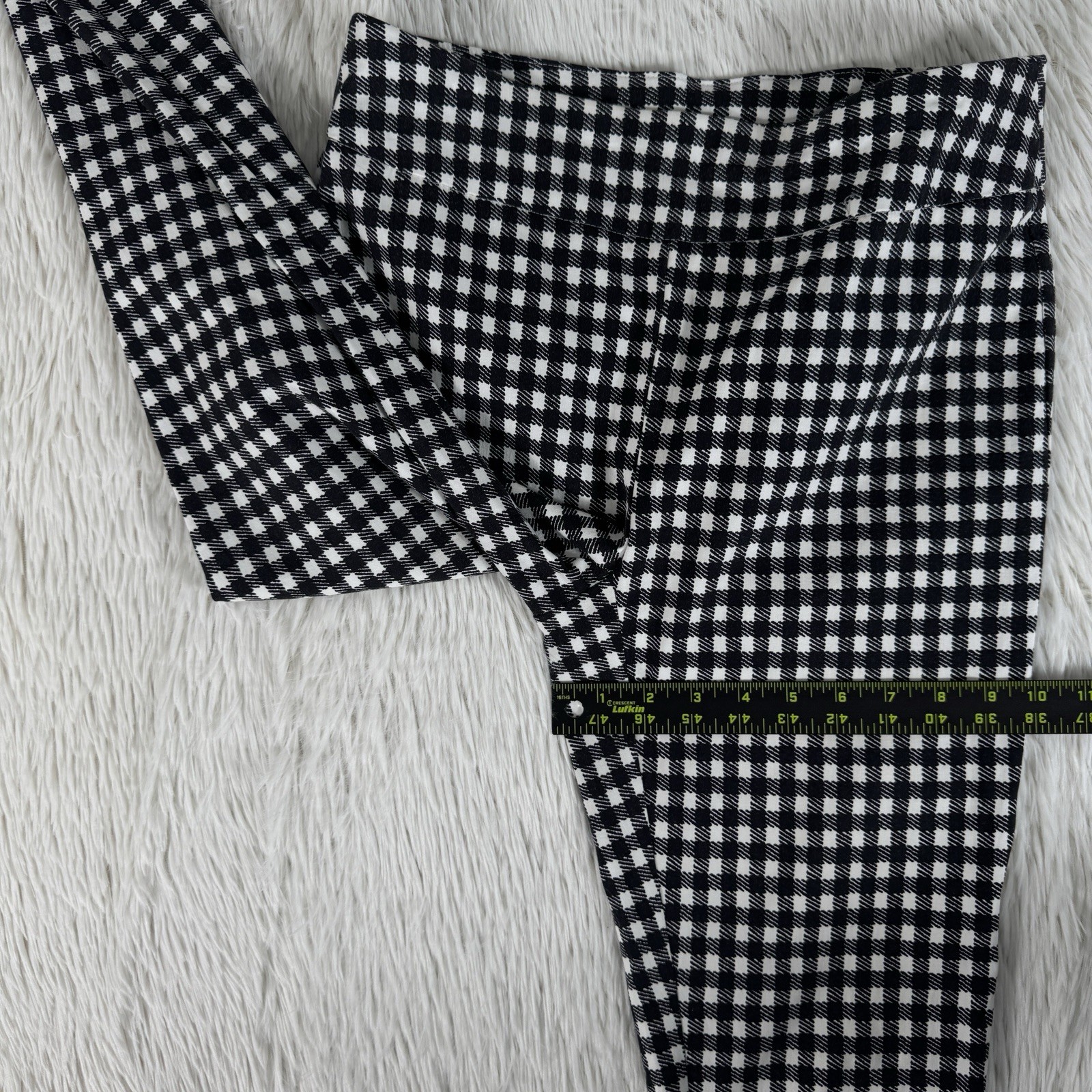 Chico’s Black White Checkered High-Rise Skinny Ankle Pants Women’s Size 00 US 2