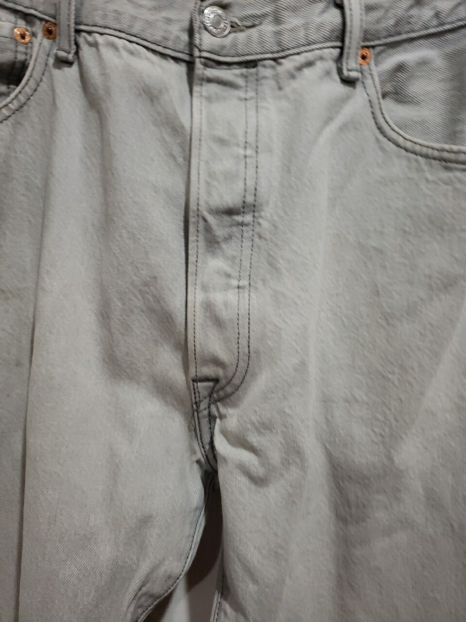 Vintage LEVI JEANS 501 Original Shrink-to-Fit Straight Button Fly Gray 90s