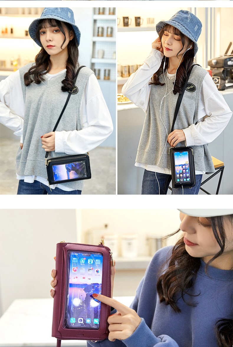 Women Touch Screen Bag Crossbody Cell Phone Purse Shoulder RFID Blocking Wallet
